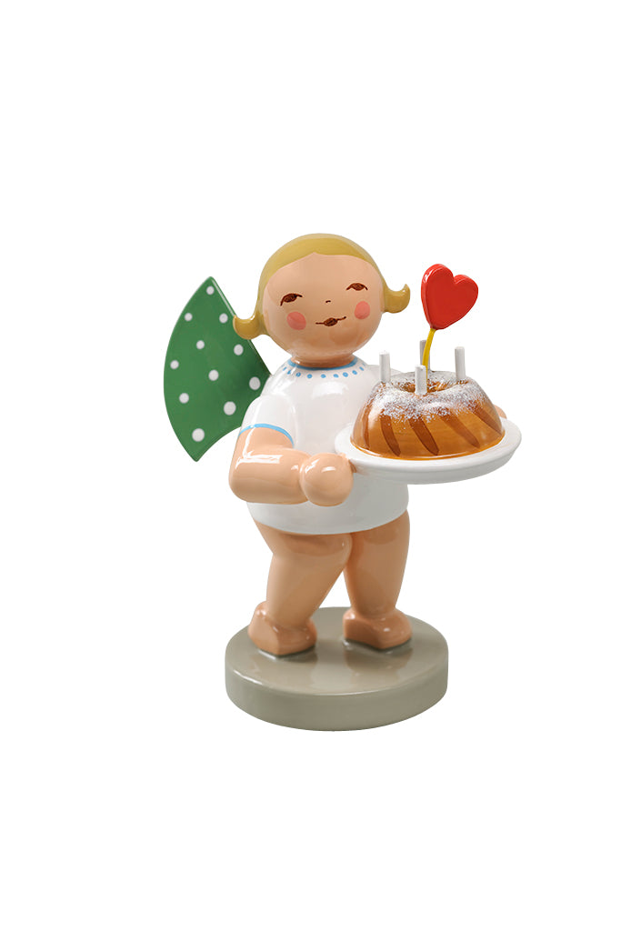 Engel mit Kuchen und Herz