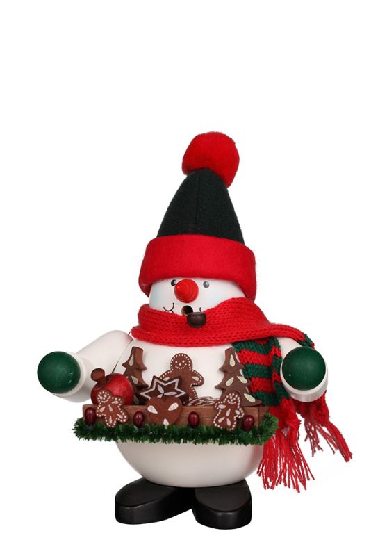 Räuchermann Schneemann mit Lebkuchen