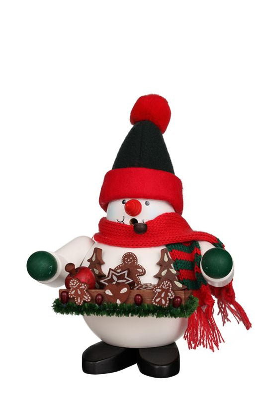 Räuchermann Schneemann mit Lebkuchen