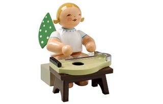 Angel with zither, sitting