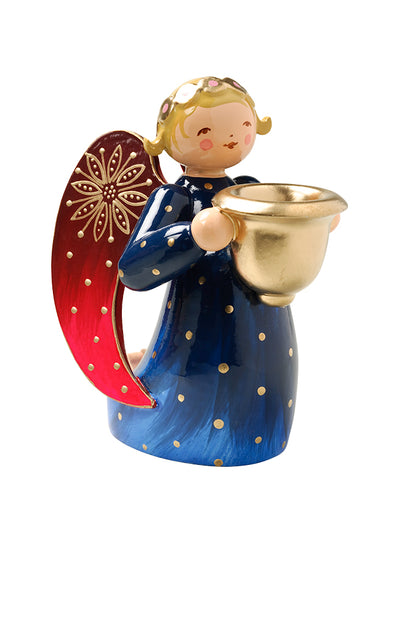 Angel richly painted, kneeling